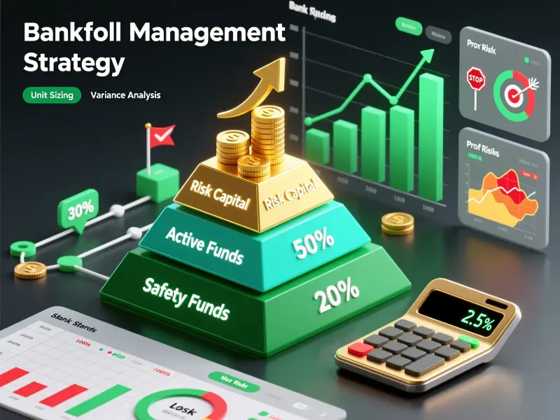Professional bankroll management visualization with risk allocation charts