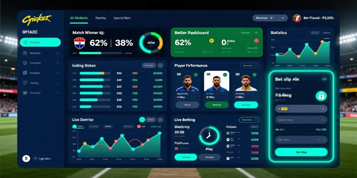 Cricket betting markets overview showing different bet types and odds