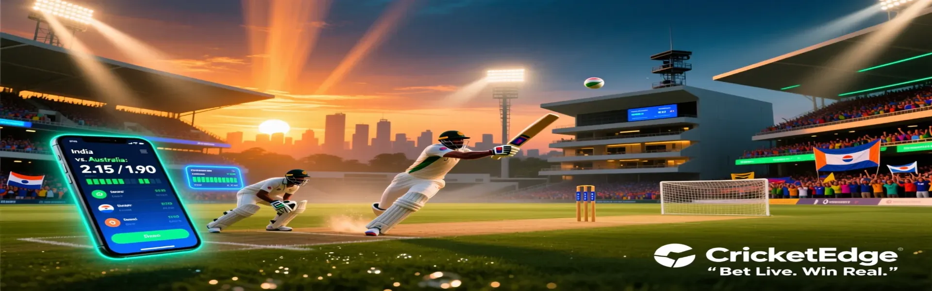 Cricket betting sites guide with stadium and betting apps