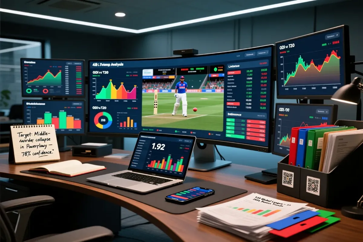 Professional cricket betting analysis workspace setup