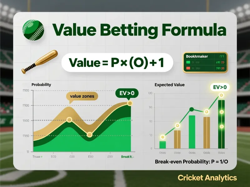 Value betting mathematical formula and probability calculations for cricket